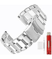 SINAIKE Brushed Matte Finish 22mm Watch Band Metal Watch